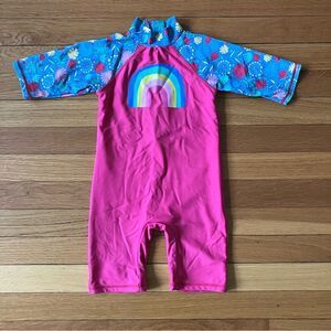 Frugi Pink Colorful Rainbow Tropical One Piece Surf Suit Bathing Suit 18…